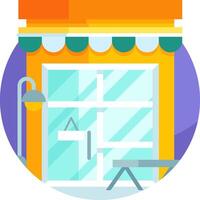 A colorful illustration of a store front vector