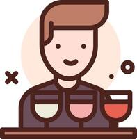 A man with glasses of wine and a glass of wine vector