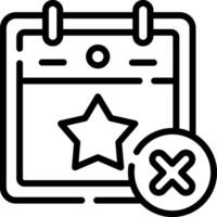 A calendar with a star and a check mark vector