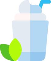 A drink with a straw and a leaf vector