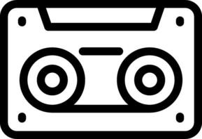 A black and white image of a cassette player vector