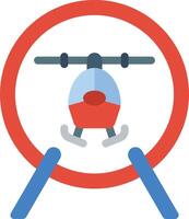 A helicopter is flying in a circle vector