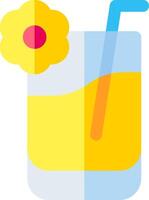 A glass of lemonade with a straw and a flower vector