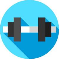 Dumbbell icon with long shadow vector