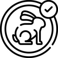 A black and white line icon of a rabbit vector