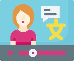 A woman is talking to someone on a call vector