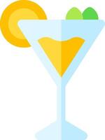 A martini glass with a lemon slice vector