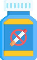 A bottle of pills with a no smoking sign vector