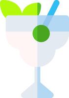 A margarita with a green leaf on top vector