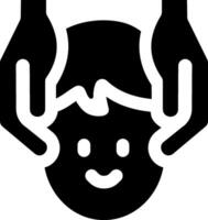 A black and white icon of a child's head vector