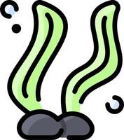 An illustration of a green sea creature with two black rocks vector
