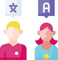 A couple of people with different languages vector