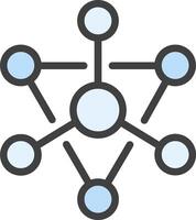 A network icon with four circles vector