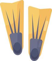 A pair of yellow diving fins on a white background vector