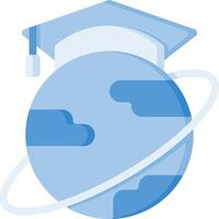 A globe with a graduation cap on it vector