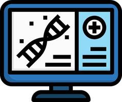 A computer monitor with a dna strand on it vector