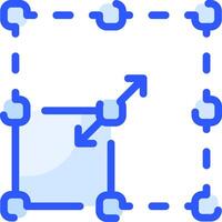 A blue square with arrows pointing to the right vector