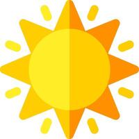 Sun icon with yellow rays vector