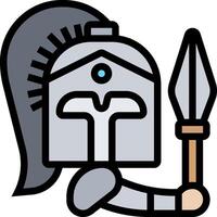 A spartan warrior holding a spear and shield vector