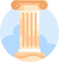 Ancient greek column with a blue sky background vector