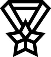 A black and white star with a diamond in the middle vector