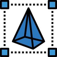 A blue triangle with a square in the middle vector