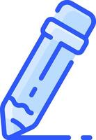 A blue pen with a line drawn around it vector