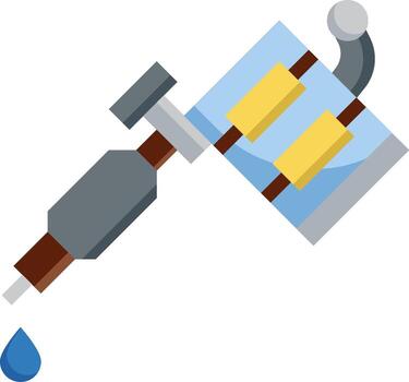 A spray gun with a drop of water on it vector