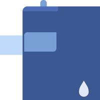 A blue box with a water drop on it vector
