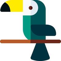 A toucan sitting on a branch with a yellow beak vector