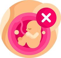 A baby in the womb with a red cross vector