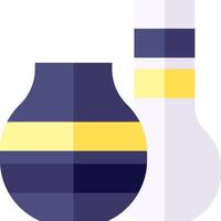 A blue and yellow vase with a bowler vector