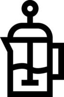 A black and white icon of a coffee pot vector