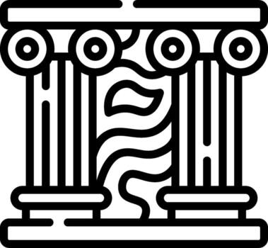 An icon of a column with three columns vector