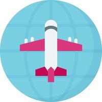 A plane flying over a globe vector