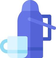 A blue kettle and cup on a white background vector