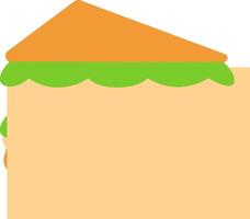 A sandwich with a green and orange top vector