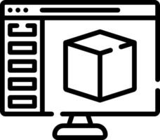 A computer monitor with a box on it vector
