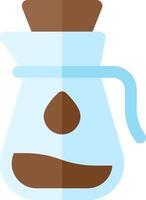 A coffee pot with a brown handle vector