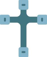 A cross with four different colored pieces vector