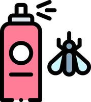 A pink spray bottle with a bee next to it vector