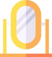A flat icon of a mirror with a stand vector