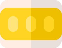 A yellow button with four circles on it vector