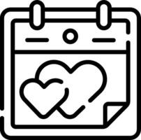 A calendar with two hearts in it vector