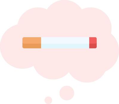 A cigarette with a thought bubble over it vector