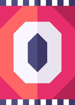 A flat design with a hexagon in the center vector
