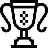 A black and white trophy with a checkered pattern vector