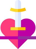 A heart with a sword in it vector