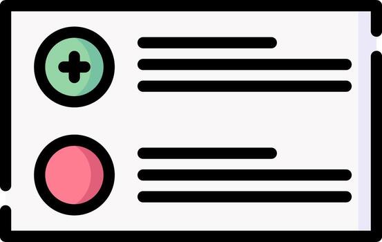 A white paper with two different colored buttons vector