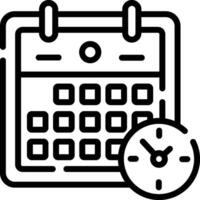 Calendar icon with clock and calendar vector